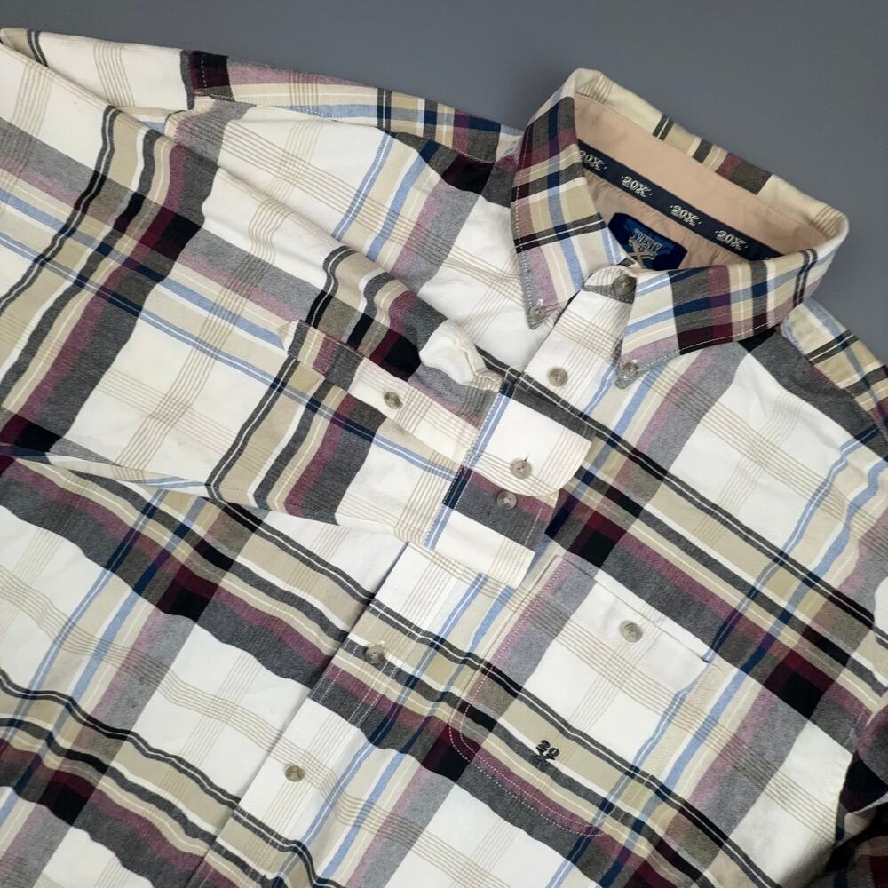 Wrangler Twenty X Plaid Button Down Men XXL Western Woven Shirt